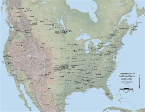 Wall Map Congregations Of The United States And Canada Gospel