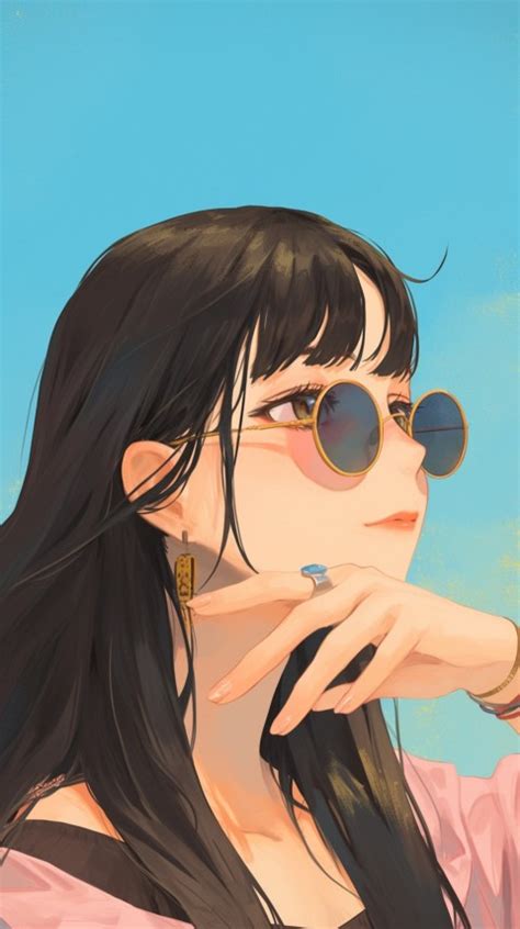 Cute Anime Girl Wearing Sunglasses Aesthetic 26 Wallpaper Images And Photos