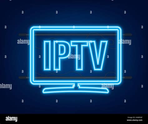 Iptv Badge Icon Logo Neon Icon Vector Stock Illustration Stock