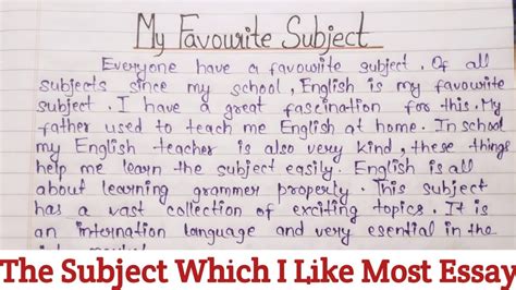 Essay On The Subject I Like The Most English Essay About The Place I