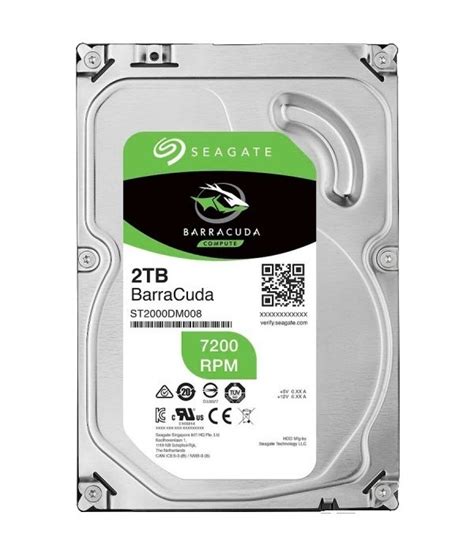 2 ТБ Внутренний жесткий диск Seagate BarraCuda 3.5" 7200 (ST2000DM008 ...