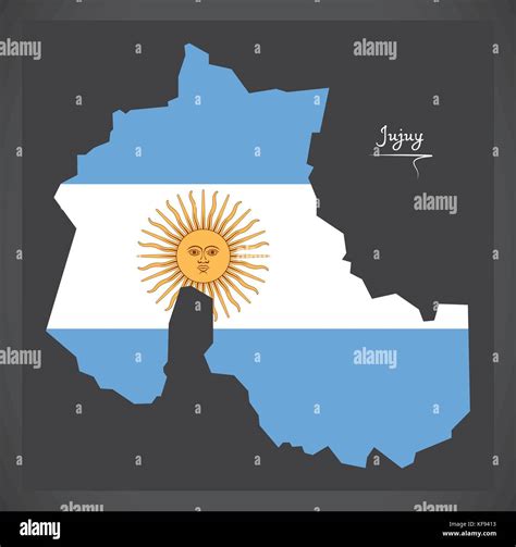 Jujuy Map Of Argentina With Argentinian National Flag Illustration