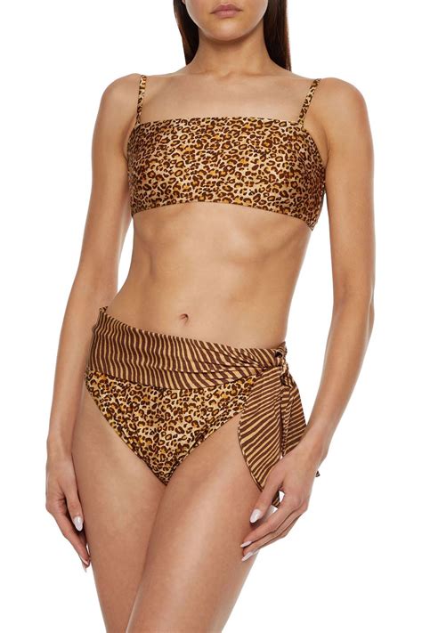 Zimmermann Empire Leopard Print Bandeau Bikini Top The Outnet