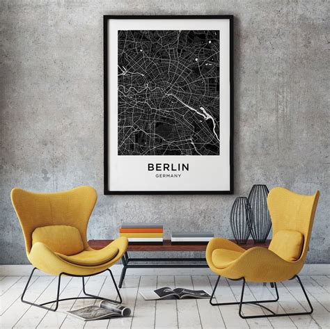 Berlin Map Print Printable Berlin Map Berlin City Map - Etsy