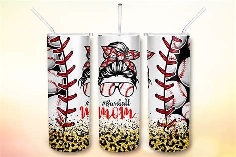 Baseball Mom Tumbler Sublimation Design Graphic By Bonnydesign