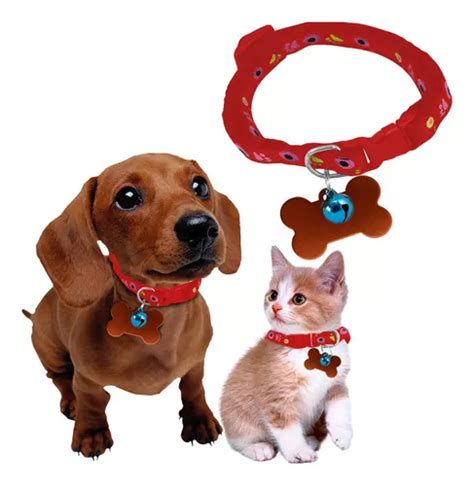 Collar Para Perros Y Gatos Mascotas Ajustable Con Cascabel Color Rojo