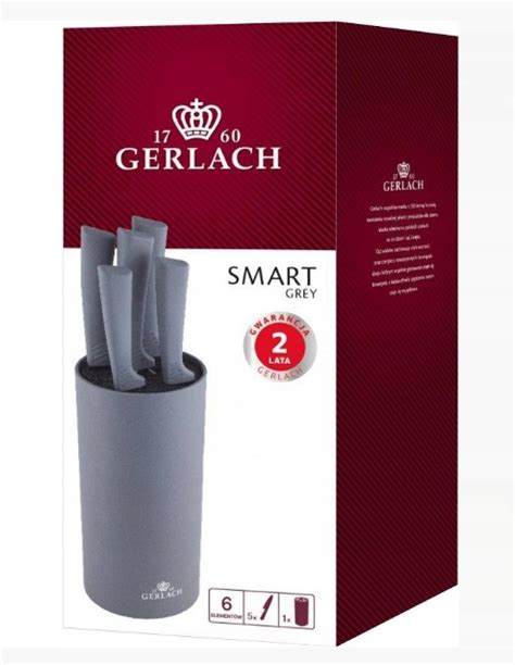 GERLACH KOMPLET ZESTAW 5 NOŻY W BLOKU SMART GREY NK994 Cena Opinie