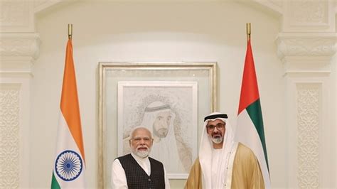 Pm Modi Begins Uae Visit Meets Prez Sheikh Mohamed Bin Zayed In Abu