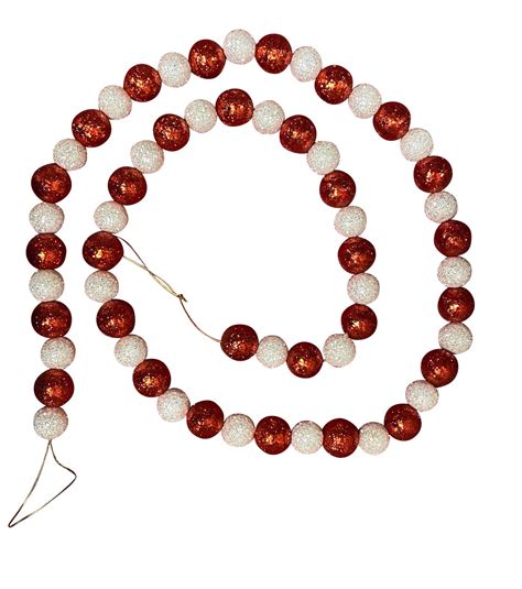 Amazon.com: Red and White Ball Garland - Valentines Garland - Candy ...