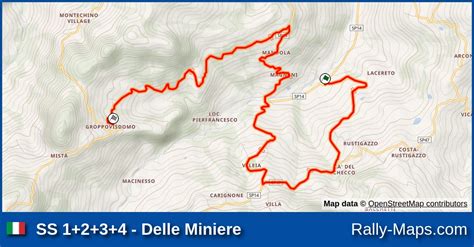 SS 1 2 3 4 Delle Miniere Stage Map Ronde Delle Miniere 2007