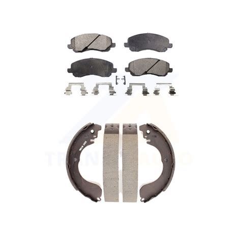 Front Rear Ceramic Brake Pads And Drum Shoes Kit For Jeep Patriot