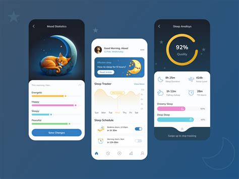 Sleep Tracker | Mobile App by Oleksandra Shmelyova on Dribbble