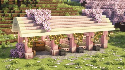 Minecraft How To Build A Cherry Blossom Stable Tutorial Youtube