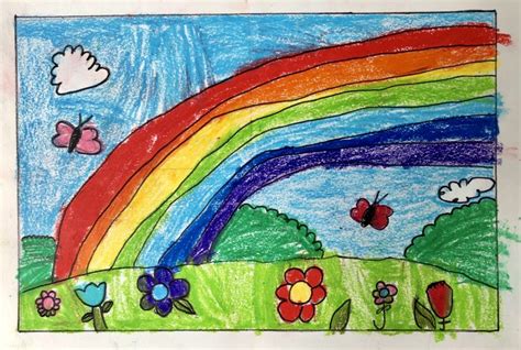 Easy Drawing for Kid With Colour |Rainbow Drawing | Jinzzy