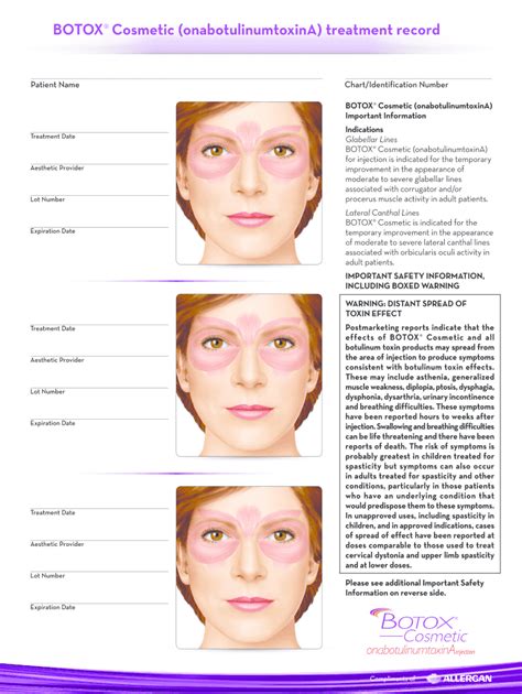 Free Printable Botox Face Chart