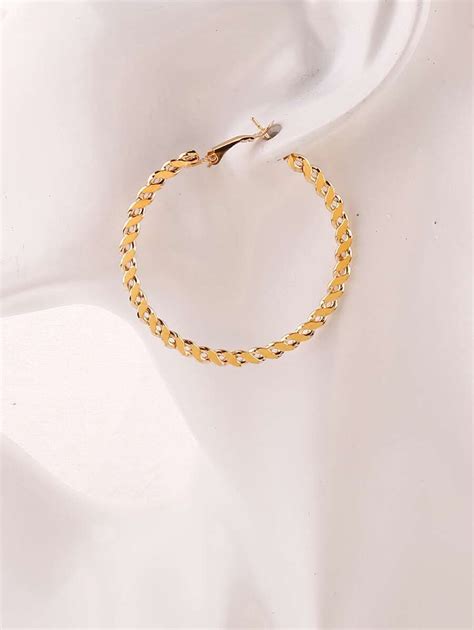 Pairs Minimalist Hoop Earrings Shein Usa