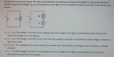 Solved Consider The Two Circuits Below All Bulbs And All Chegg