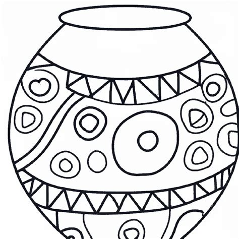 Desenhos De Vaso De Barro Para Imprimir E Colorir