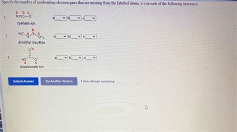 Solved Specify The Number Of Nonbonding Electron Pairs That Chegg