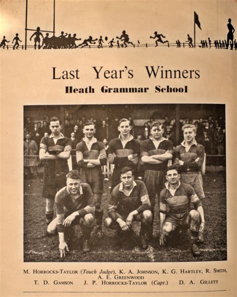 Heath Old Boys Association Sports Memories Ilkley Sevens 1953