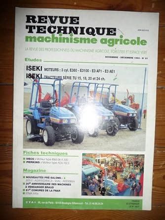 Revue Technique Machinisme Agricole N Iseki Moteurs Cyl