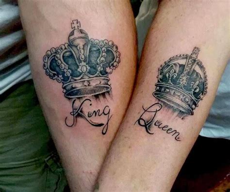 Matching King And Queen Tattoos For Couples Queen Tattoo