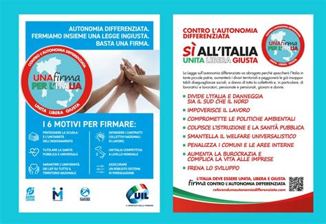 Contro Lautonomia Differenziata Una Firma Per Unitalia Unita Libera