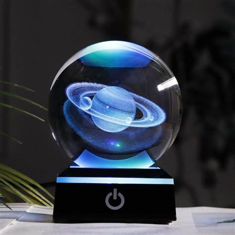 Crystal Globe Solar System Planet Lamp Mavigadget Sistema Solar 3d 3d Crystal Crystal Light