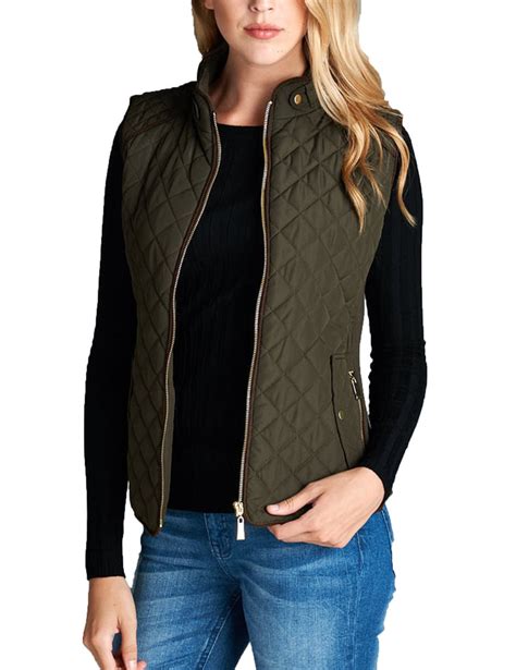 Womens Quilted Vest Fully Lined Lightweight Padded Vest Plus Size S 3