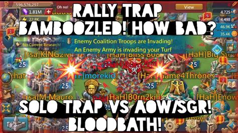 Lords Mobile Rally Trap Bamboozled In Bloodbath Solo Trap Vs Aow Sgr