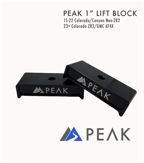 Peak 1″ Lift Block 15 22 Colorado Canyon 23 Colorado Zr2 Gmc Canyon At4x Peak Suspension