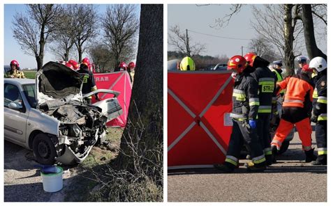 Tragiczny wypadek w powiecie włocławskim Samochód uderzył w drzewo