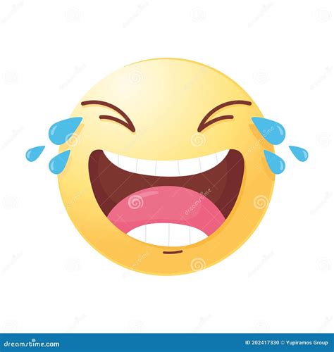 Emoji Crying And Laughing Face Adorable With Blue Pastel Color Tones