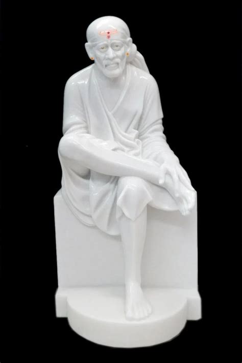 White Plain Sai Baba Marble Murti For Worship Size 30 Inch At Rs