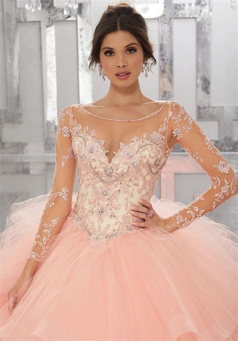 Quincea Era Morilee Dress Style Number Beaded Embroidery On Net