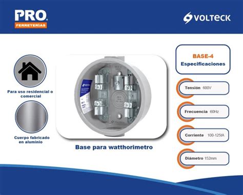 Base Para Watthorimetro 4 Terminales Volteck 46025 MercadoLibre