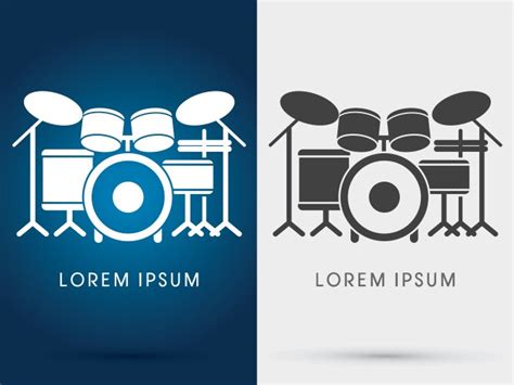 Drum Set Silhouette Vector Images Over