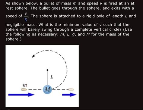 Solved As Shown Below A Bullet Of Mass M And Speed V Is Fired At An