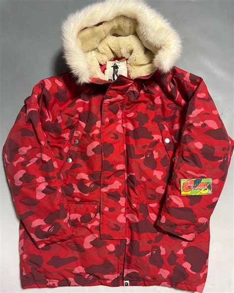 Bape BAPE Puffer Red camo jacket | Grailed