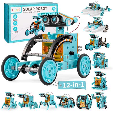 TEMI STEM Solar Project Toys 12-in-1, 190 Pieces Solar and Cell Powered ...