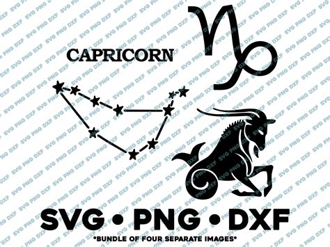 Steinbock Sternzeichen Bundle Svg Png Dxf Plotterdatei F R Silhouette