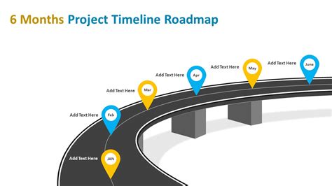 6 Months Project Timeline Roadmap PowerPoint Template