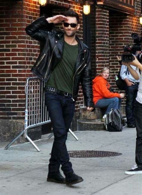 Adam Levine Biker Leather Leather Jacket Men Leather Jackets Star