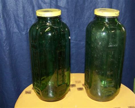 Vintage Green Glass Sunsweet Prune Juice Bottles