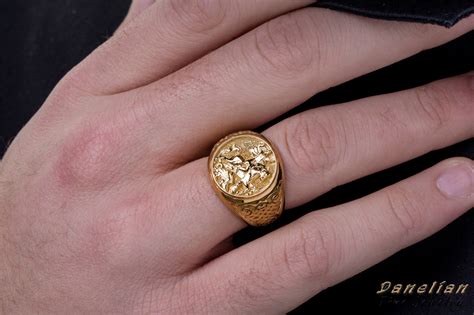 Gold Sovereign Ring Solid Gold Man Ring Chevaliere Homme Or Canada