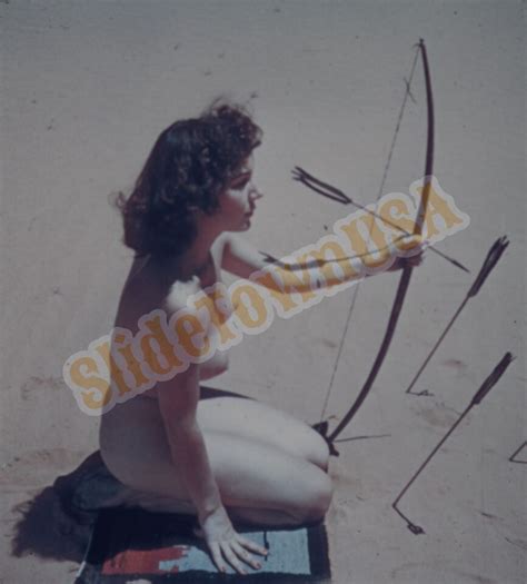 Vtg D Stereo Realist Slide Pin Up Nude Female Model Brunette Bow