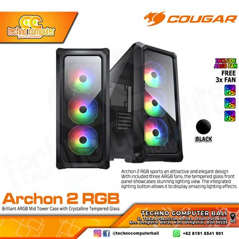 CASING COUGAR ARCHON 2 RGB Black Mid Tower ATX Case Tempered Glass