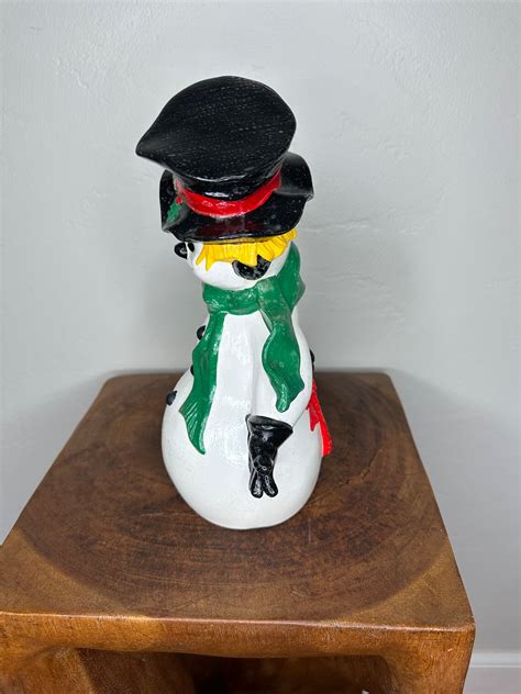 Vintage S Byron Mold Ceramic Christmas Snowman Etsy