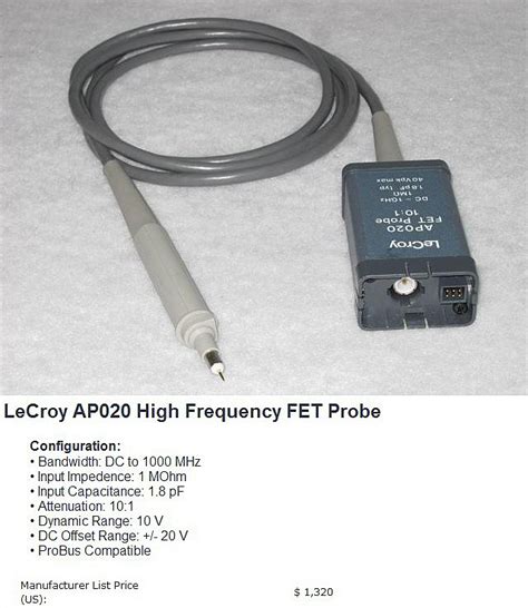 소리전자 - LeCroy AP020 Active FET PROBE DC - 1 GHz