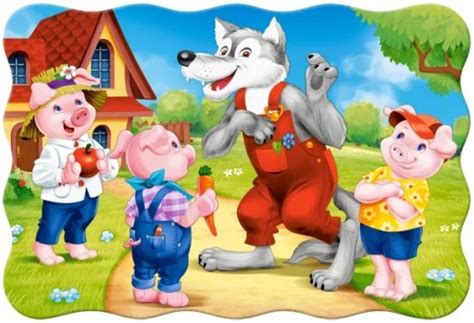 Puzzle Maxi Winki Trzy Wilk Bajka Zwierz Ta Chatka Castorland